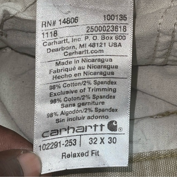 Carhartt Men’s Dungarees Rugged Flex Relaxed Fit Work Pants Khaki Tan 102291 253 - Picture 14 of 16